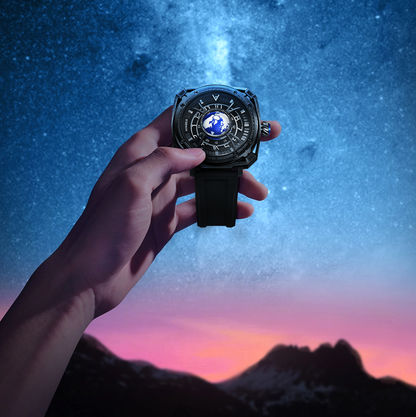 MINBER COSMOS JC9052G.02 All Black Mechenical Movement Black Silicon Strap