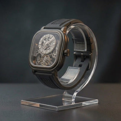 MINBER Velos-Square JC9220G.02 Gunmatelic Fluororubber Strap Automatic Watch