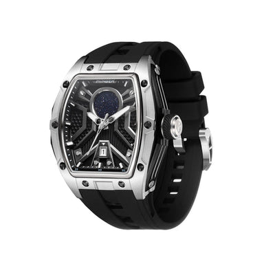 MINBER Stellar-X JC915 9G.02 Silver Stainless steel Black Rubber Strap Quartz Watch