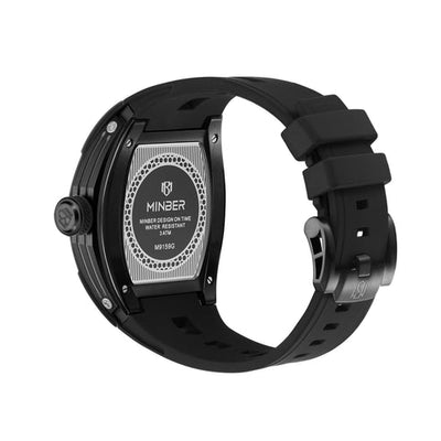 MINBER Stellar-X JC915 9G.01 All Black Rubber Strap Quartz Watch