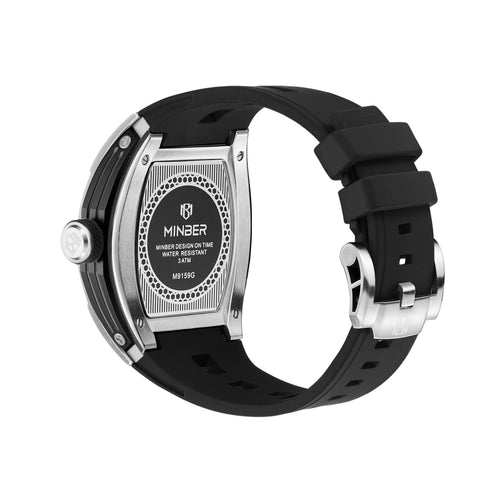 MINBER Stellar-X JC915 9G.02 Silver Stainless steel Black Rubber Strap Quartz Watch