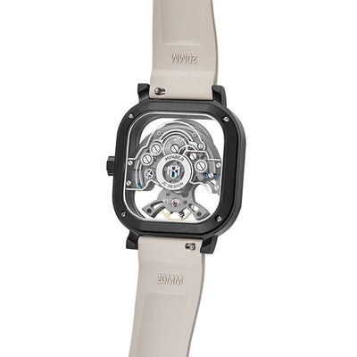 MINBER Velos-Square JC9220G.03 Grey Fluororubber Strap Automatic Watch