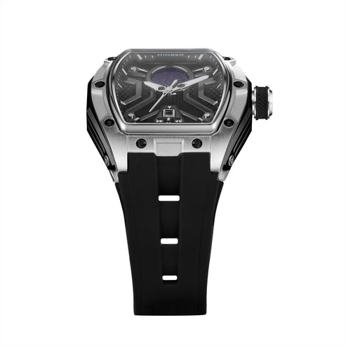 MINBER Stellar-X JC915 9G.02 Silver Stainless steel Black Rubber Strap Quartz Watch