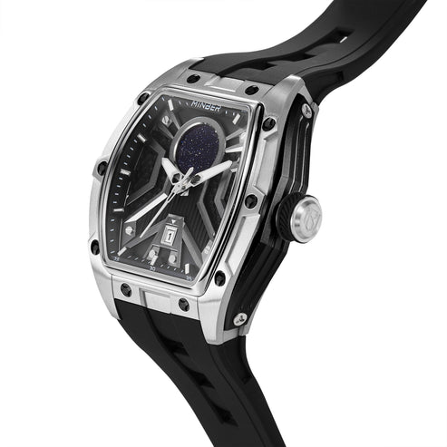 MINBER Stellar-X JC915 9G.02 Silver Stainless steel Black Rubber Strap Quartz Watch