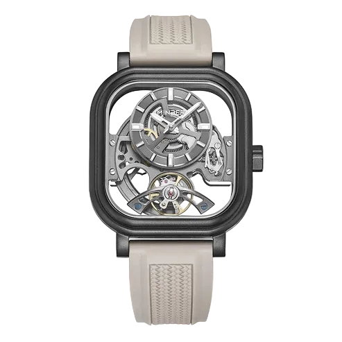MINBER Velos-Square JC9220G.03 Grey Fluororubber Strap Automatic Watch
