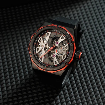 MINBER Velocity-X JC5001G.02 Black Silicone Strap Automatic Watch