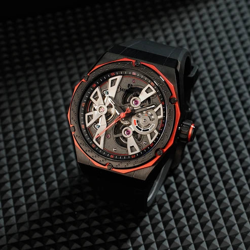 MINBER Velocity-X JC5001G.02 Black Silicone Strap Automatic Watch