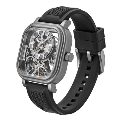 MINBER Velos-Square JC9220G.02 Gunmatelic Fluororubber Strap Automatic Watch