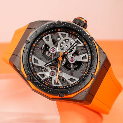 MINBER Velocity-X JC5001G.04 Orange Silicone Strap Automatic Watch