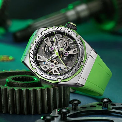 MINBER Velocity-X JC5001G.01 Green Silicone Strap Automatic Watch