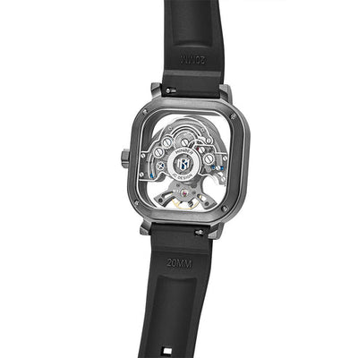 MINBER Velos-Square JC9220G.02 Gunmatelic Fluororubber Strap Automatic Watch