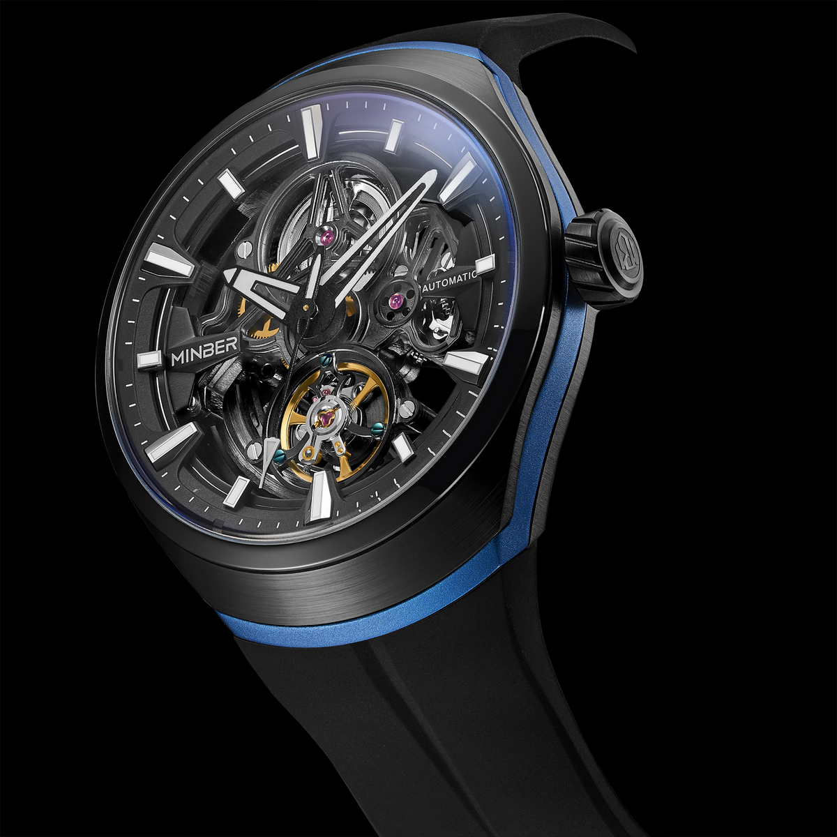 MINBER Apex JC6004G-3.02 – Blue Style Men's Skeleton Automatic Watch