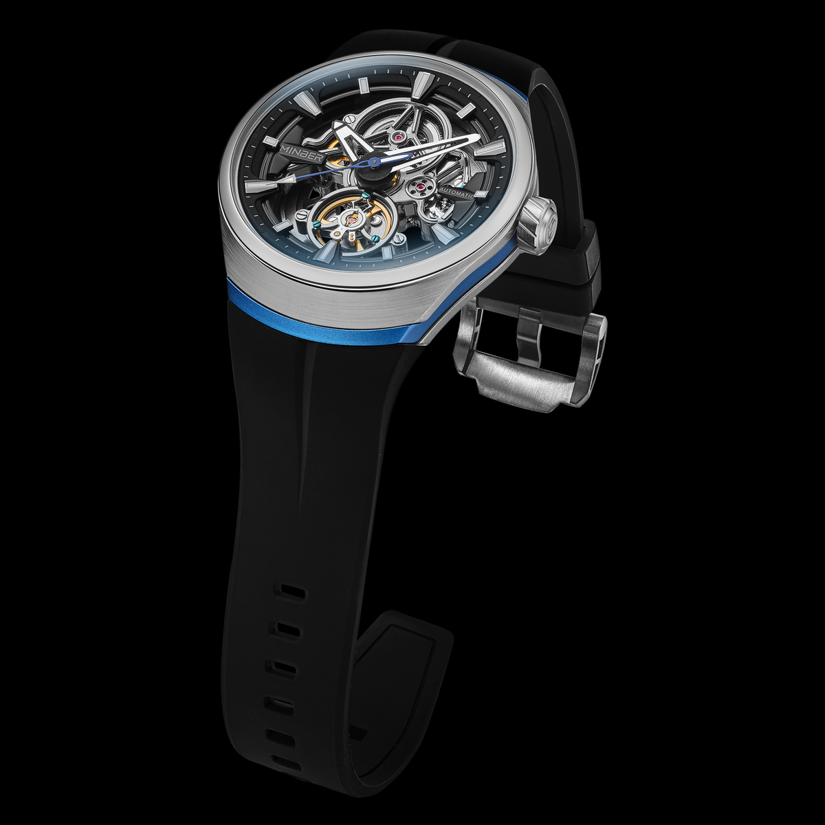 MINBER Apex JC6004G-3.03 – Silver Style Men's Skeleton Automatic Watch