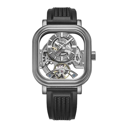 MINBER Velos-Square JC9220G.02 Gunmatelic Fluororubber Strap Automatic Watch