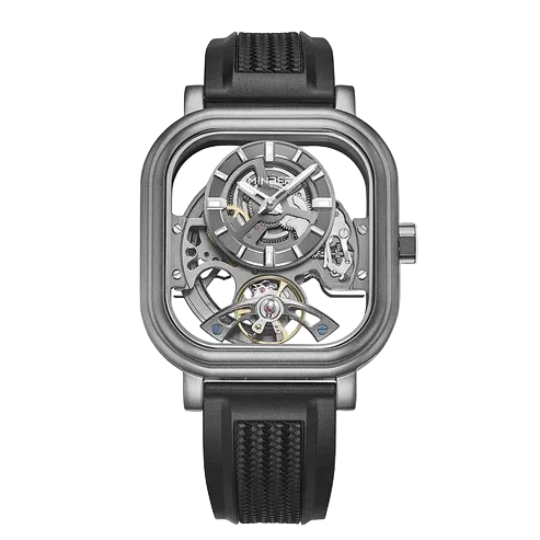 MINBER Velos-Square JC9220G.02 Gunmatelic Fluororubber Strap Automatic Watch