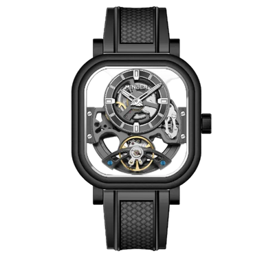 MINBER Velos-Square JC9220G.06 All Black Fluororubber Strap Automatic Watch