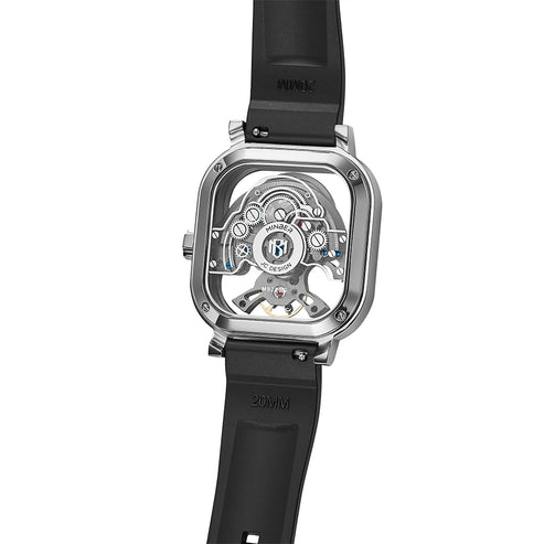 MINBER Velos-Square JC9220G.01 Silver Fluororubber Strap Automatic Watch