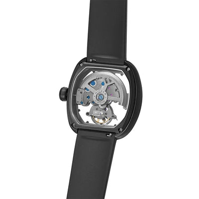MINBER Skeleton-X JC9253G-1.02 All Black Silicon Strap Automatic Watch