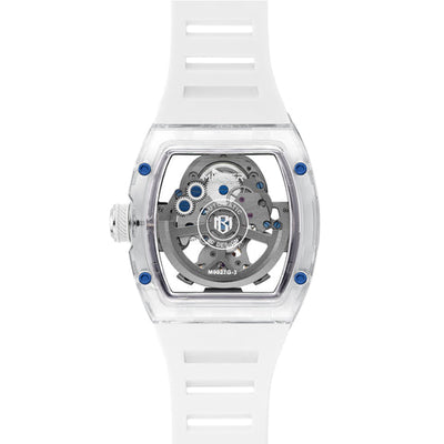 MINBER AETHER JC9027G-3.02 White Rubber Strap Automatic Skeleton Watch