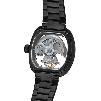 MINBER Skeleton-X JC9253G-1.01 All Black Steel Chain Automatic Watch