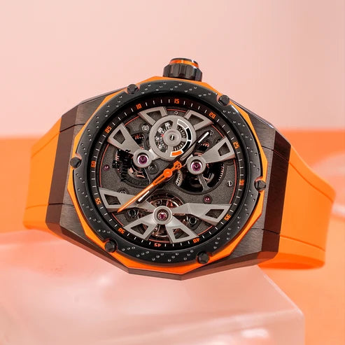 MINBER Velocity-X JC5001G.04 Orange Silicone Strap Automatic Watch