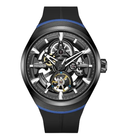 MINBER Apex JC6004G-3.02 – Blue Style Men's Skeleton Automatic Watch