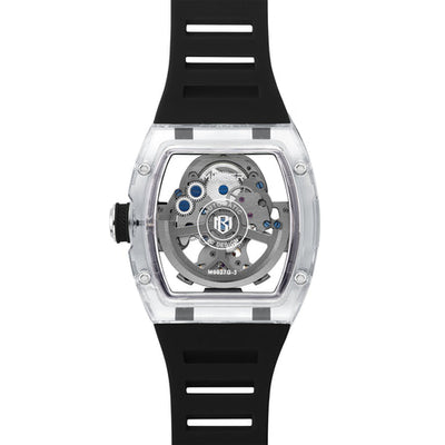 MINBER AETHER JC9027G-3.03 Black Rubber Strap Automatic Skeleton Watch
