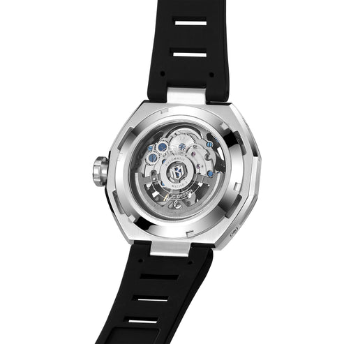 MINBER AeroForge Skeleton JC9236G-2.03 Gunmatelic Beige Silicon Strap Automatic Watch