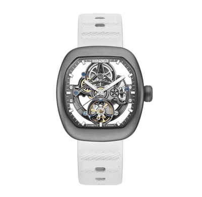 MINBER Skeleton-X JC9253G.03 White Strap Automatic Watch