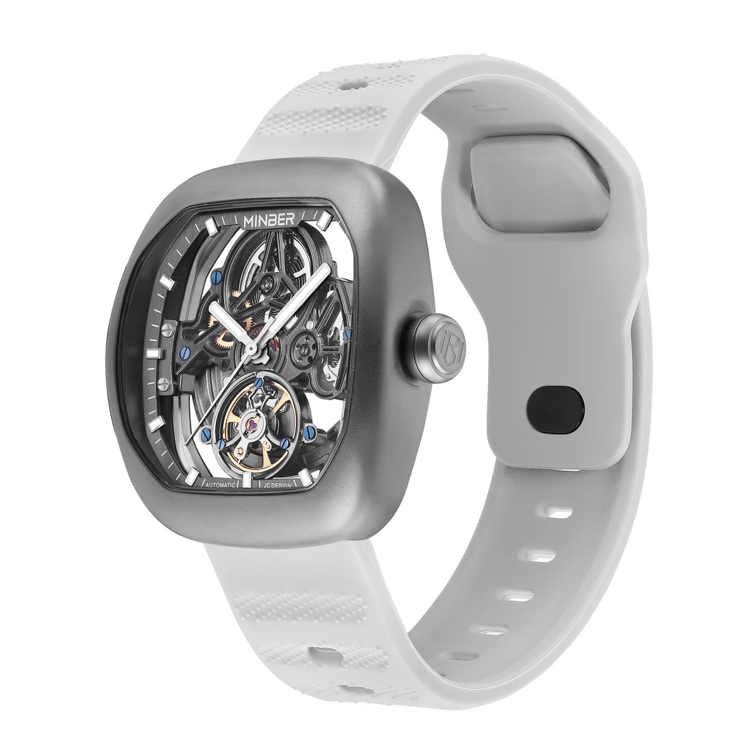 MINBER Skeleton-X JC9253G.03 White Strap Automatic Watch