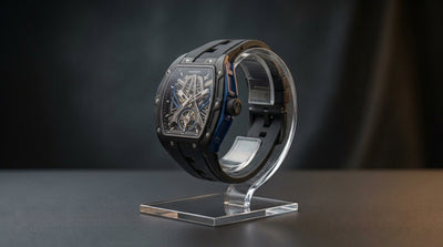 MINBER Cyber-Premium JC9191G-1.03 | White-Black Silicone Strap Skeleton Automatic Watch