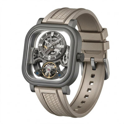 MINBER Velos-Square JC9220G.04 Gunmatelic Fluororubber Strap Automatic Watch