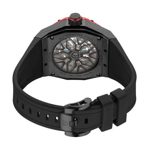 MINBER Velocity-X JC5001G.02 Black Silicone Strap Automatic Watch