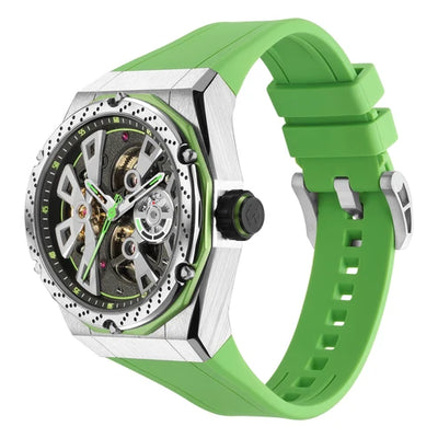 MINBER Velocity-X JC5001G.01 Green Silicone Strap Automatic Watch