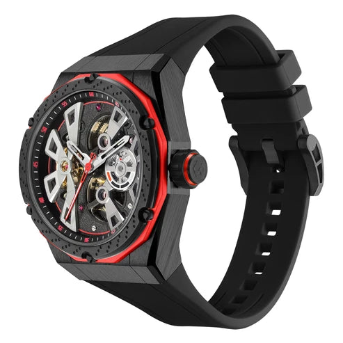MINBER Velocity-X JC5001G.02 Black Silicone Strap Automatic Watch