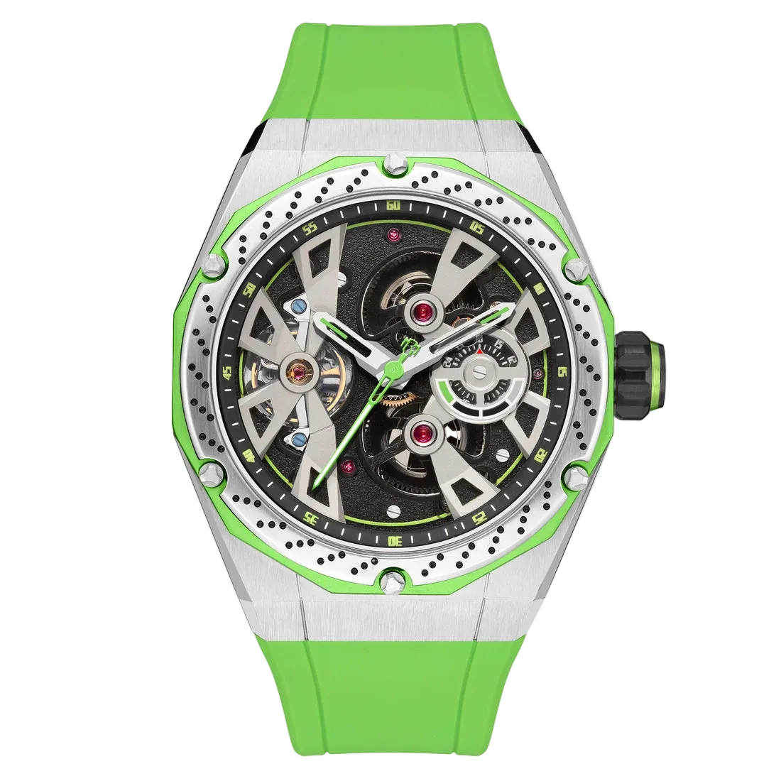 MINBER Velocity-X JC5001G.01 Green Silicone Strap Automatic Watch
