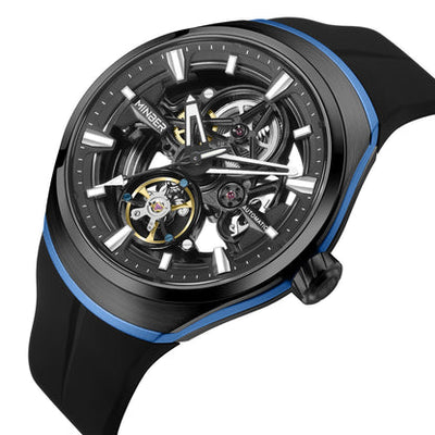 MINBER Apex JC6004G-3.02 – Blue Style Men's Skeleton Automatic Watch