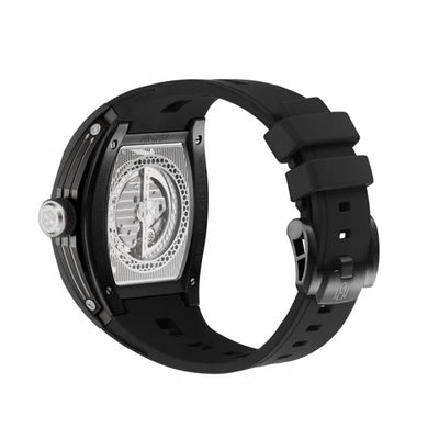 MINBER STAR Skeleton JC9108G.01 Black Carbon Fiber Automatic Black Rubber Strap