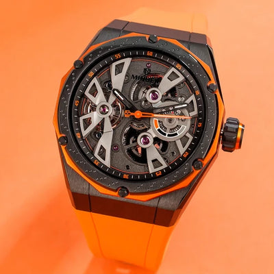 MINBER Velocity-X JC5001G.04 Orange Silicone Strap Automatic Watch