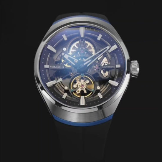 MINBER Apex JC6004G-3.03 – Silver Style Men's Skeleton Automatic Watch