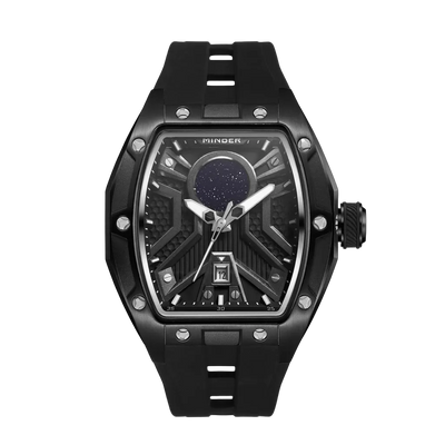 MINBER Stellar-X JC915 9G.01 All Black Rubber Strap Quartz Watch