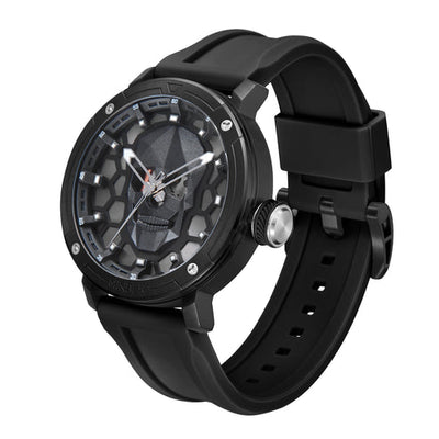 MINBER Skullex-Phentom JC9092G.01 All Black With Black Silicon Strap Quartz Watch