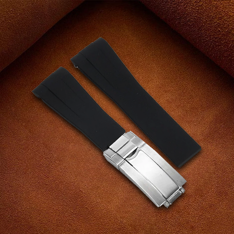 Black Rubber Strap – Durable & comfy for sports or casual.